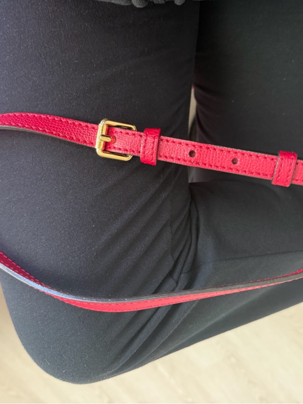 Classic Plaid Bucket Bag in Beige and Red - Picture 5 of 5